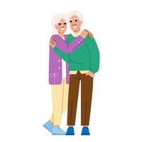 retirement senior couple hugging vector