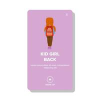 little kid girl back vector