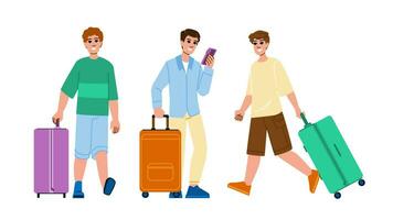 baggage travel man vector