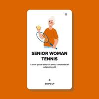 activity senior woman tennis vector