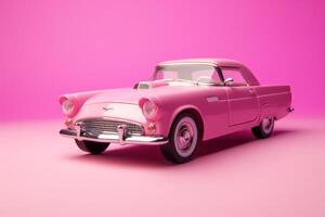 Old pink toy car photo