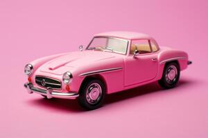 Old pink toy car photo