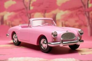 Old pink toy car photo