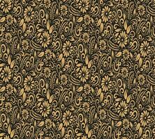 Seamless Golden Floral Batik Indonesian is a technique of wax-resist dyeing applied to whole cloth, or cloth made using this technique originated from Indonesia. vector