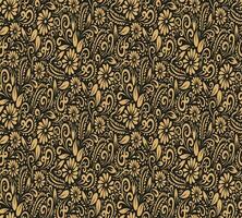 Seamless Golden Floral Batik Indonesian is a technique of wax-resist dyeing applied to whole cloth, or cloth made using this technique originated from Indonesia. vector