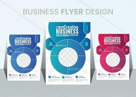 Vector modern business flyer design with 3 color