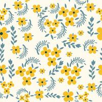 Beautiful seamless vintage floral pattern with flower and leaf. vector texture. Trend print for textiles and wallpaper.
