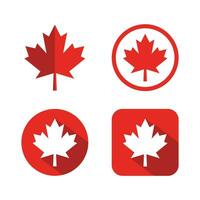 Canadian Maple Leaf flat icon. Illustration of canada red leaf icon design vector