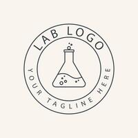 laboratory line art icon logo minimalist vector design illustration or lab logo minimalist design