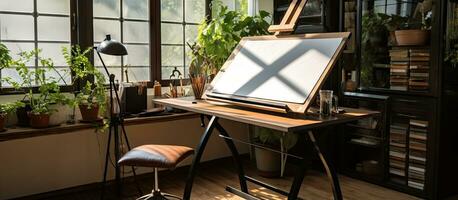 Home studio with a drafting table photo