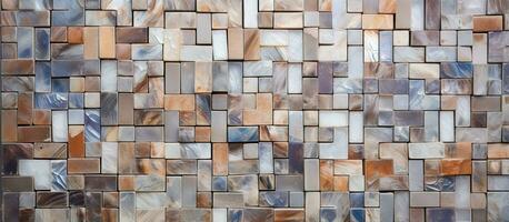 Background with textured mosaic tiles photo