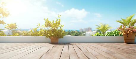 Blur background of balcony and terrace photo