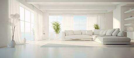 The apartment s undecorated white interior photo