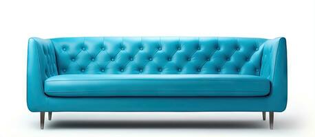 Modern blue couch alone photo