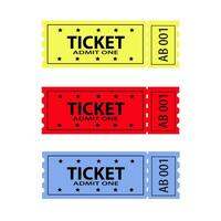 Ticket icon vector illustration. In different colors.