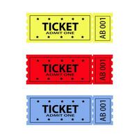 Ticket icon vector illustration. In different colors.