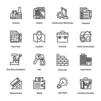 Industrial and Construction Line Icons Set vector