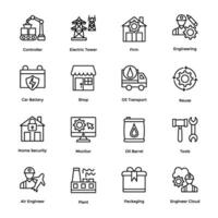 Pack Of Industrial and Construction Line Icons vector