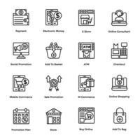 Shopping Line Vector Icons Set