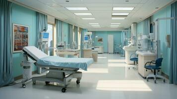 Clinic, interior of Hospital, patient room, clean quiet room, AI Generated photo