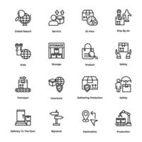 Vector Line Icons Set Of Logistic Delivery