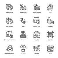 Logistic Delivery Line Vector Icons Collection