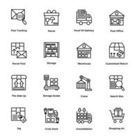 Logistic Delivery Line Vector Icons Collection