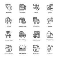 A Set Of Logistic Delivery Line Vector Icons