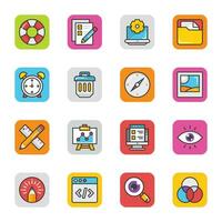 Set of Web and Business Flat Icons vector
