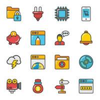 Web and Business Services Flat Icons vector