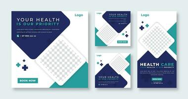 Medical Social Media Post for Online Marketing Promotion Banner, Story and Web Internet Ads Flyer vector