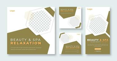 Beauty and Spa Social Media Post for Online Marketing Promotion Banner, Story and Web Internet Ads Flyer vector