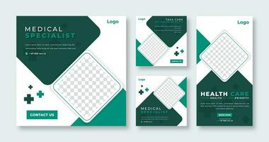 Medical Social Media Post for Online Marketing Promotion Banner, Story and Web Internet Ads Flyer vector