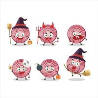 Halloween expression emoticons with cartoon character of slice of beet vector