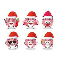 Papa Noel claus emoticones con rebanada de remolacha dibujos animados personaje vector