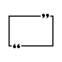 Text quote sign in flat style. Rectangle quotes frame icon vector