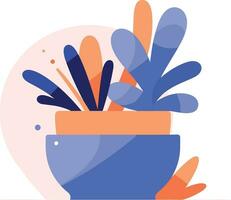 Plant pots for indoor use in UX UI flat style vector