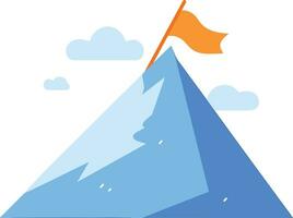 Top of the mountain and goals of success in UX UI flat style vector