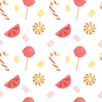 Vector pattern with lollipops and marshmallows
