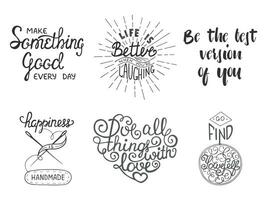 Set of vector inspirational and motivational lettering