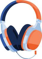 over the head headphones in UX UI flat style vector