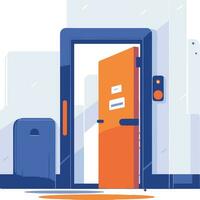 Entrance doors to offices and homes in UX UI flat style vector