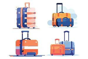 luggage for tourists in UX UI flat style vector