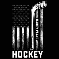 daddy plays hockey, usa hockey t-shirt design vector