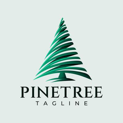 Modern gradient cedar pine tree logo design