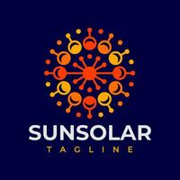 Modern abstract sun solar panel circle logo design vector