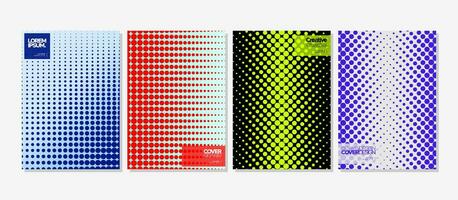 Modern technology halftone dot circle abstract poster cover design vector