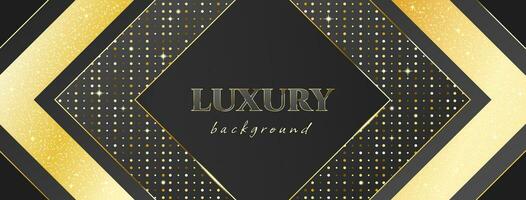 Luxury vector background with golden glow, sparkles and sequins. Postcard, web banner, greeting, invitational premium backdrop.