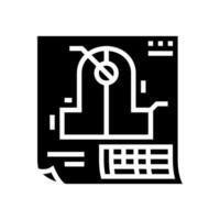 technical drawings architectural drafter glyph icon vector illustration