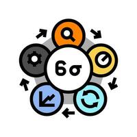 six sigma manufacturing engineer color icon vector illustration